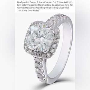 Moissanite Halo Solitaire Engagement Ring